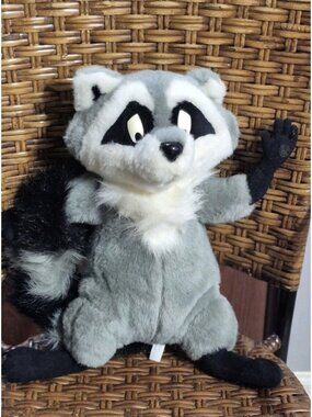 Vintage 1995 Mattel Meeko Raccoon Plush Stuffed Animal Walt Disney’s Pocahontas